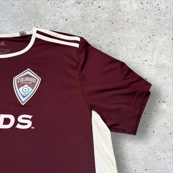 Colorado Rapids Adidas Aeroready Soccer Jersey Men’s Size Large Maroon White MLS - Picture 3 of 9